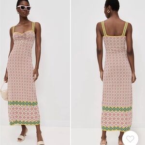 Misa Los Angeles Geometric Maxi Dress with Yellow and Green Accents